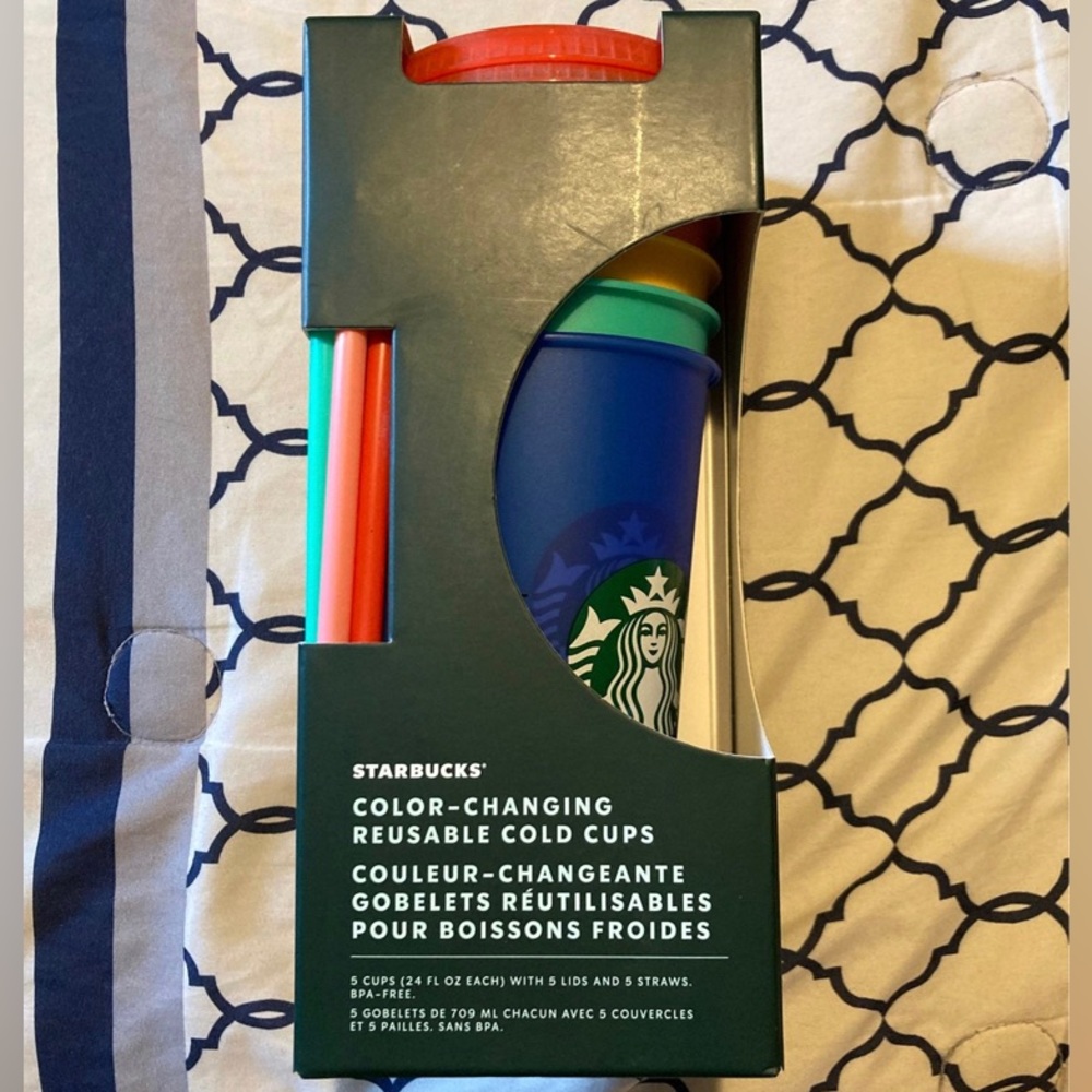 NWT! STARBUCKS COLOR CHANGING SUMMER PRIDE 2020 COLD CUPS REUSABLE 5 PACK 🌈